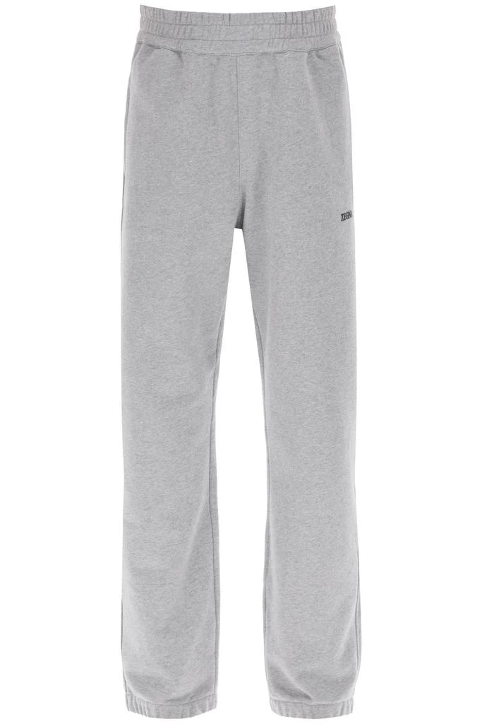 Zegna Joggers With Rubberized Logo 1