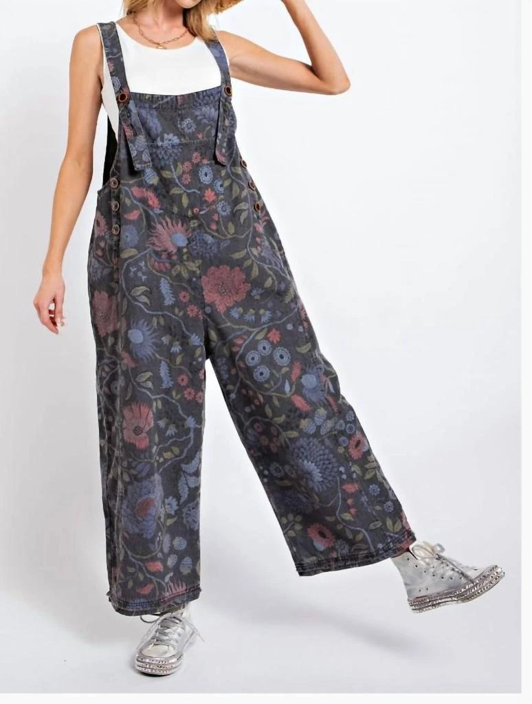Easel Easel - Washed Printed Jumpsuit 1