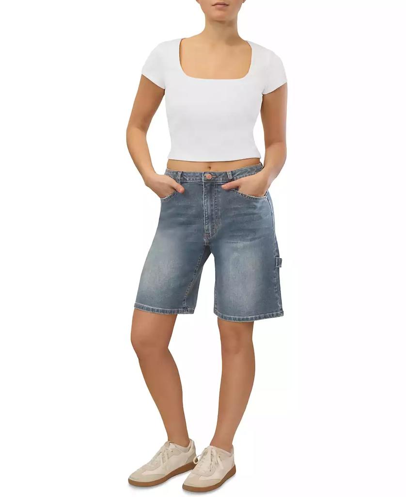 Almost Famous Juniors' High-Rise Denim Jorts