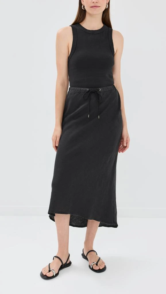 James Perse Bias Cut Linen Drawstring Skirt 4