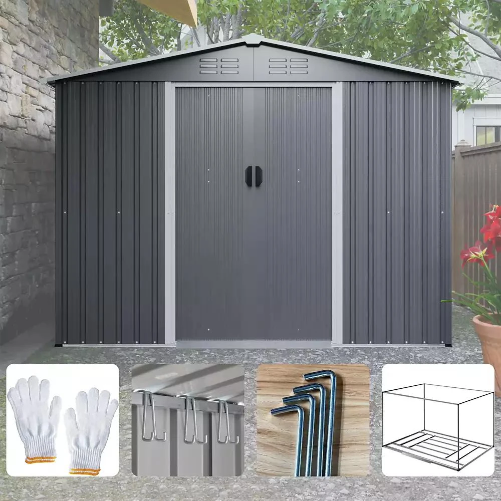 Streamdale Furniture Streamdale 8
x6
Metal Storage Shed with Lockable Doors 2