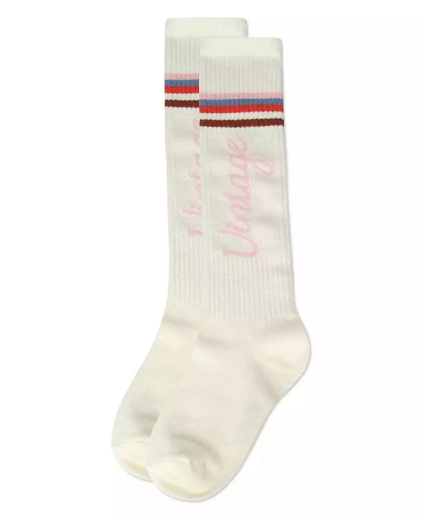 Memoi Little Girls Vintage Stripe Cotton Blend Knee High Socks 2