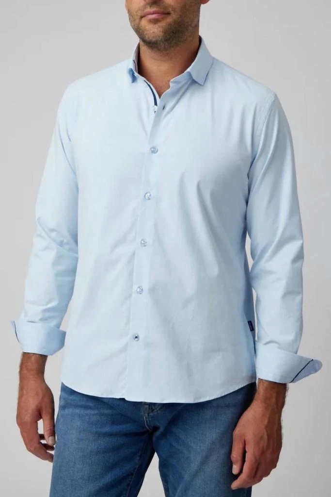 STONE ROSE Long Sleeve Dry Touch Shirt In Light Blue 1