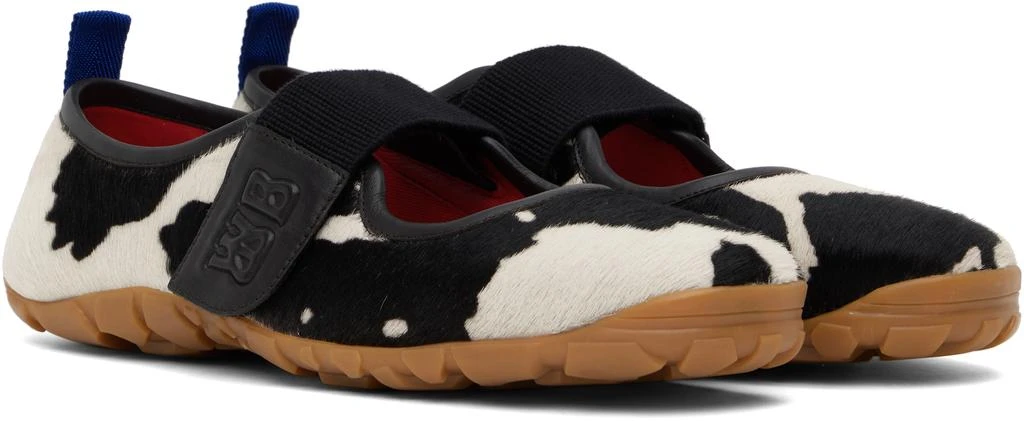 WALES BONNER Black & Off-White Mary Jane Flat Sneakers 4