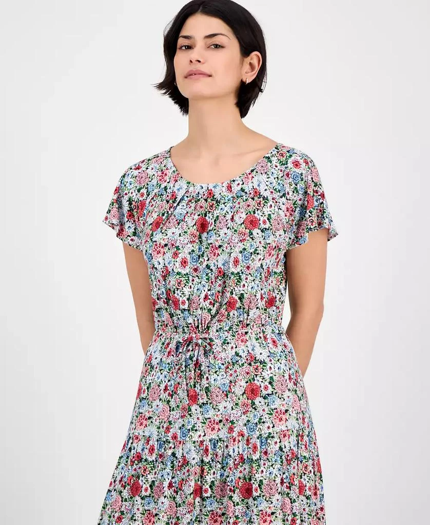 Nautica Jeans Women's Floral-Print Flutter-Sleeve Maxi Dress 4