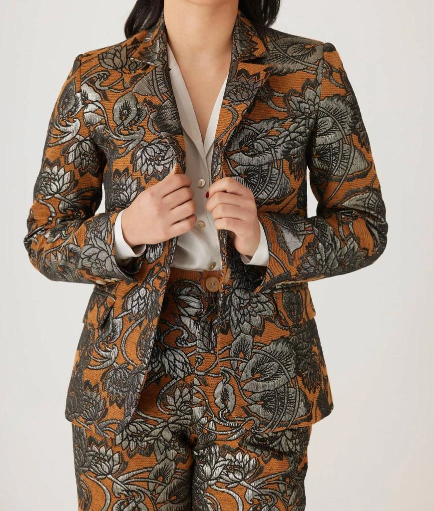 RoseVelvet Tilda Brocade Jacket In Bronze Brocade