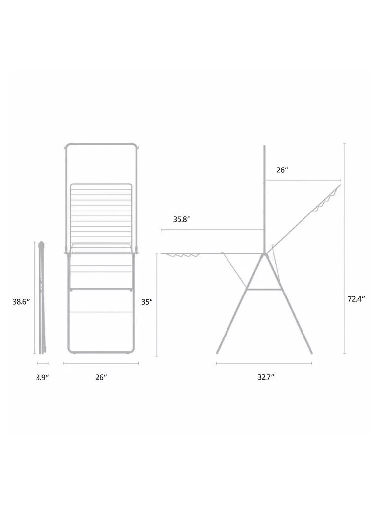 Brabantia HangOn Clothes Drying Rack With Garment Rail, 82 ft. 10