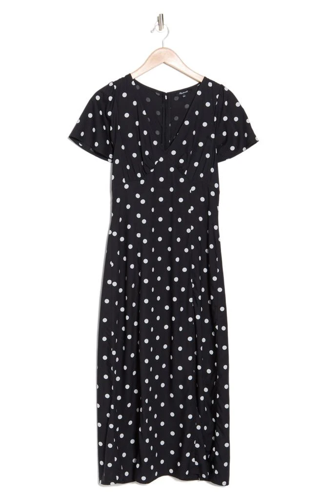Madewell Polka Dot Flutter Sleeve Dress 4