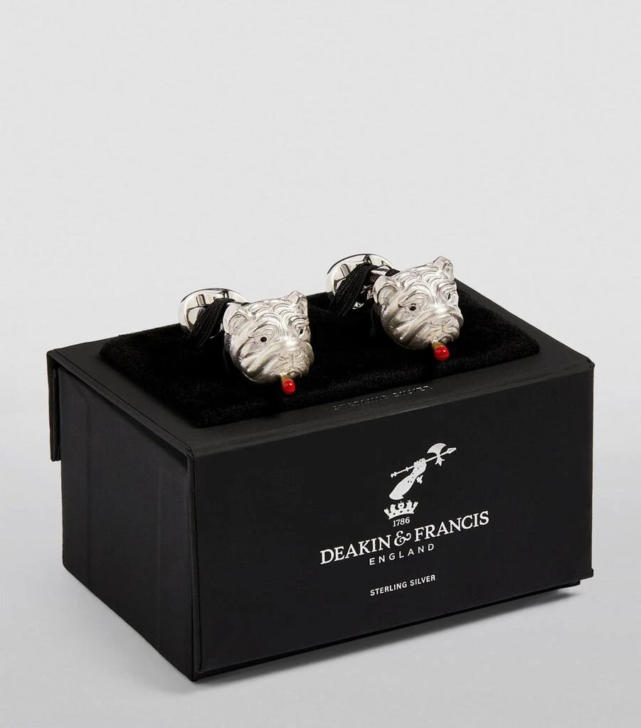 Deakin & Francis Sterling Silver English Bulldog Cufflinks 2