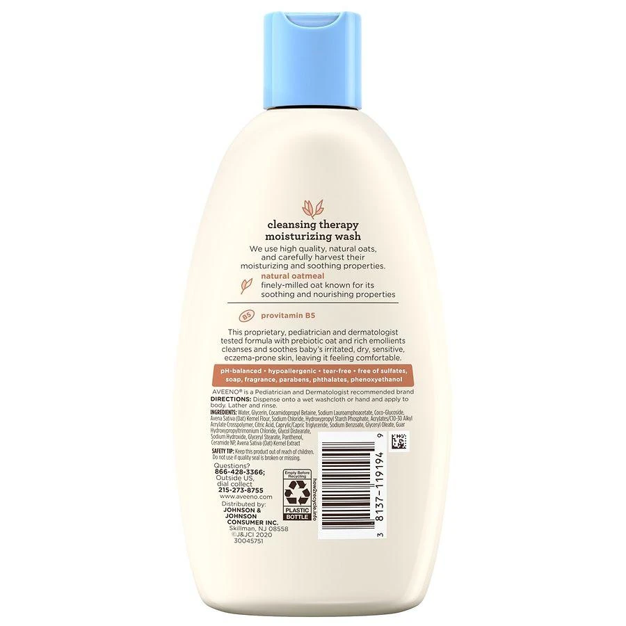 Aveeno Cleansing Therapy Moisturizing Wash, Natural Oatmeal 4