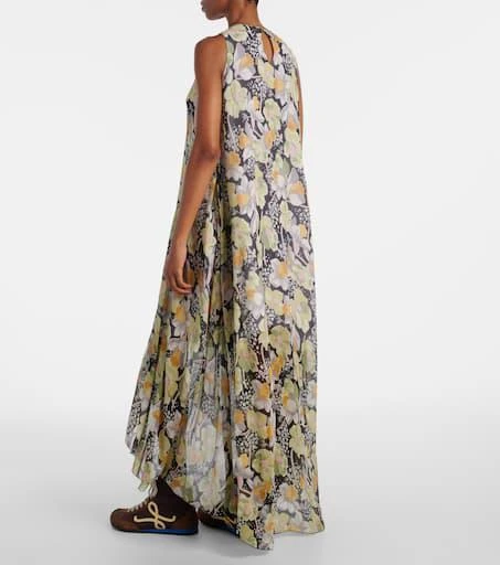 Loewe Floral asymmetric silk maxi dress - Dresses & Skirts - Free Shipping  - BeyondStyle