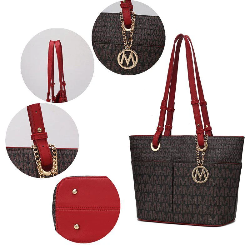 MKF Collection by Mia K Lori M logo Printed Vegan Leather Women’s Tote 2