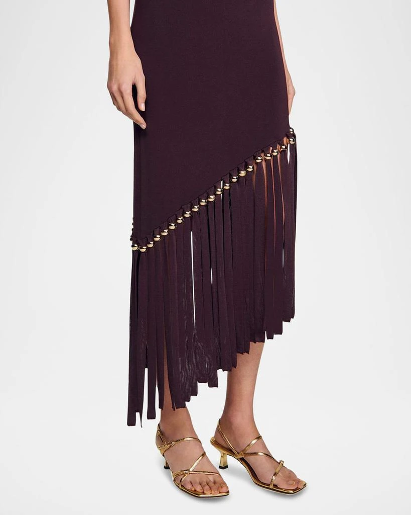 Sandro Swann Fringed and Beaded Knit Midi Dress - Dresses & Skirts - Free  Shipping - BeyondStyle
