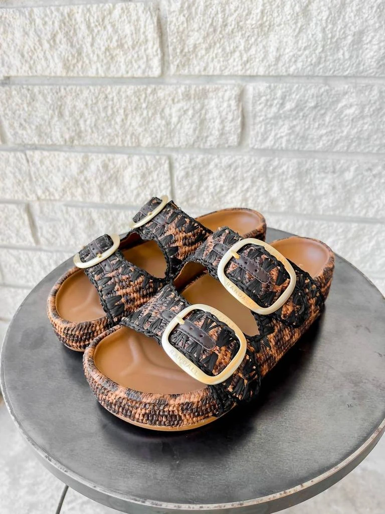 Loeffler Randall Women's Theo Two Band Sandal In Leopard/black 1