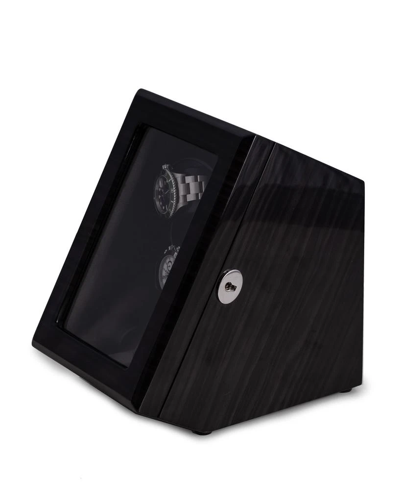 Bey-Berk Men's High Lacquer Ash Wood Watch Winder Storage Case 3