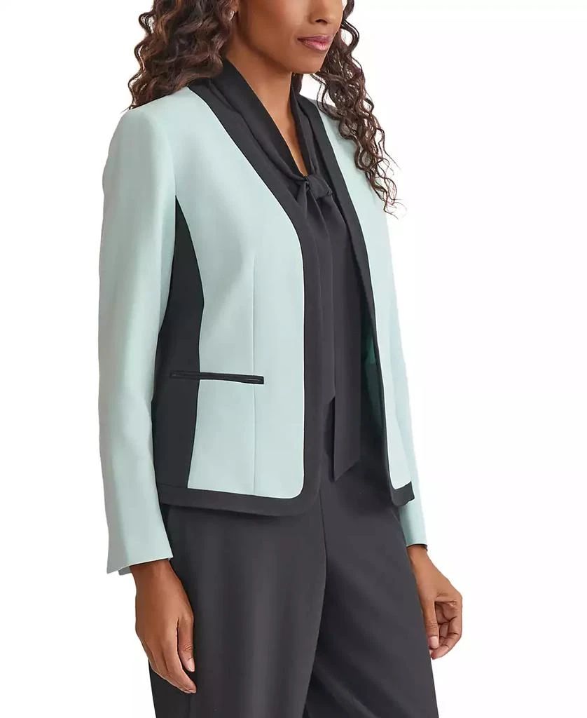 Kasper Women's Contrast-Trim Open-Front Blazer 7