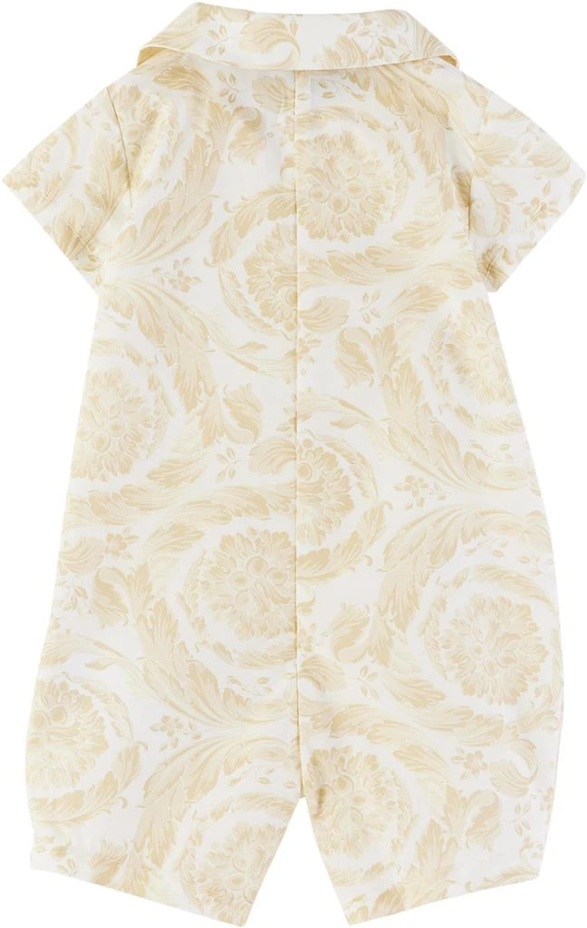 Versace Baby White & Beige Barrocco Romper 2