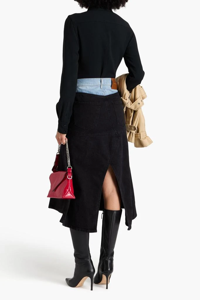 Victoria Beckham Paneled denim midi skirt 3