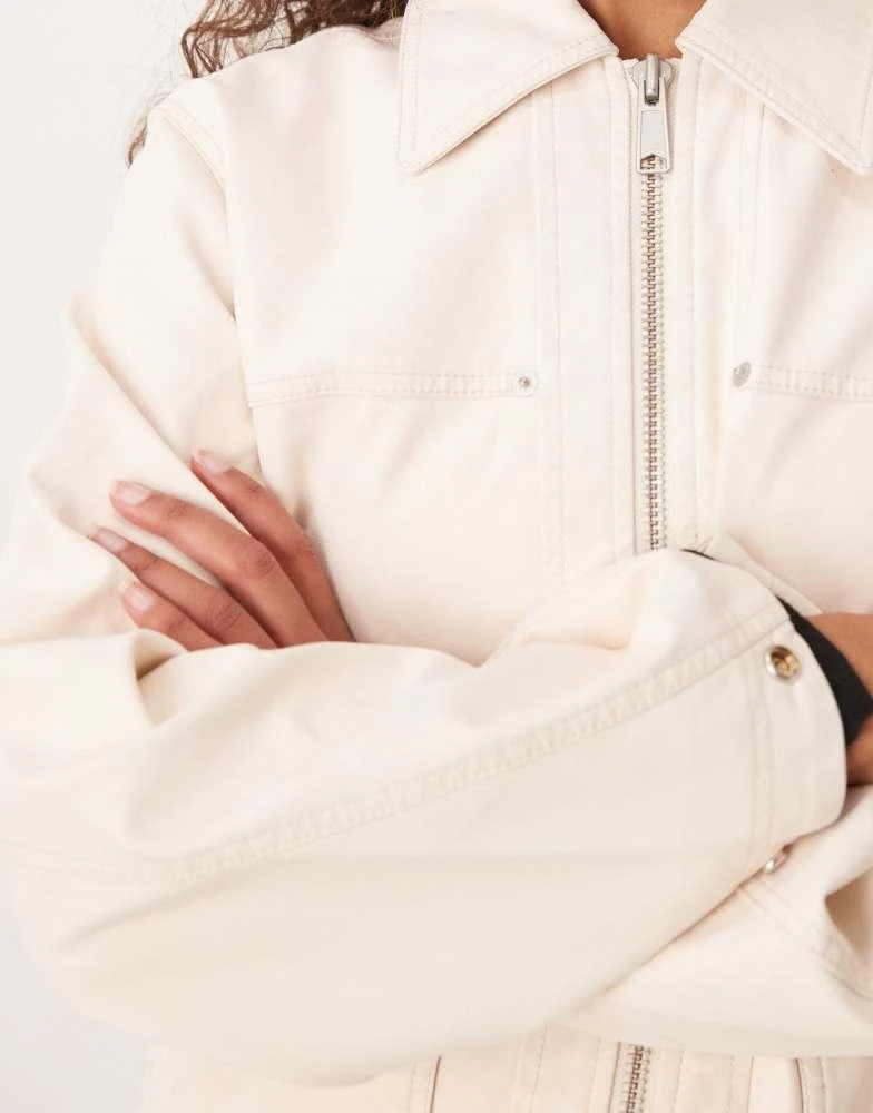 Free People Free People blair faux suede jacket in sea salt 3