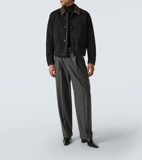 Yves Saint Laurent Corduroy-trimmed cotton canvas jacket - Jackets