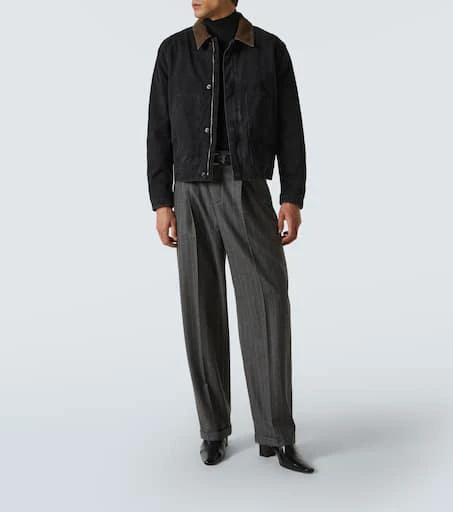 Yves Saint Laurent Corduroy-trimmed cotton canvas jacket 2