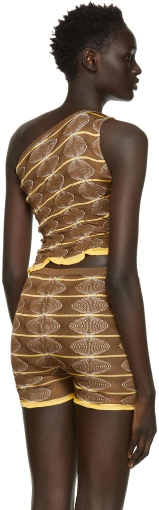 Gimaguas SSENSE Exclusive Brown & Yellow One-Shoulder Tank Top 3
