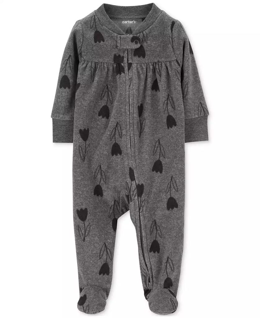 Carter's Baby Boys and Baby Girl 2 Way Zip-Up Sleep & Play Fleece Footie Pajamas