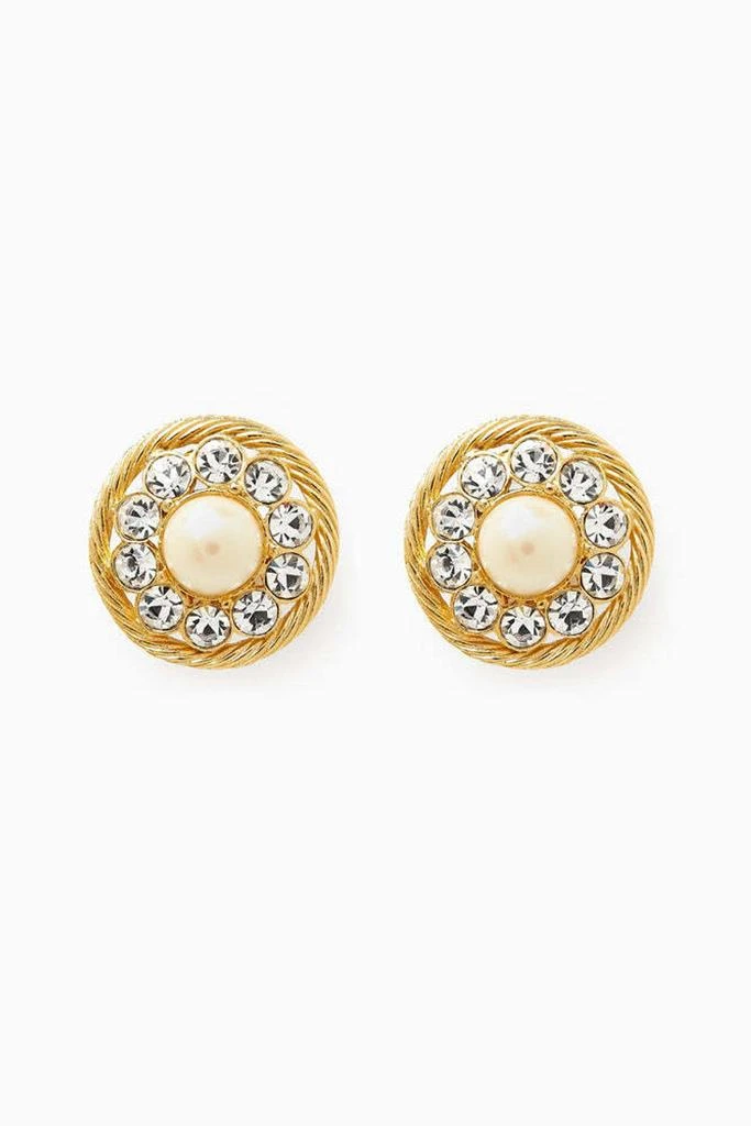 Susan Caplan Vintage 1980s vintage faux pearl round clip-on earrings 1
