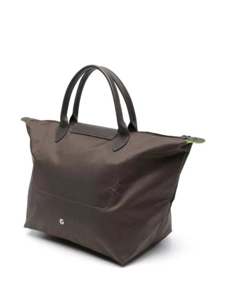 Longchamp 'M Le Pliage Original' Brown Handbag With Embossed Logo In Canvas Woman 2