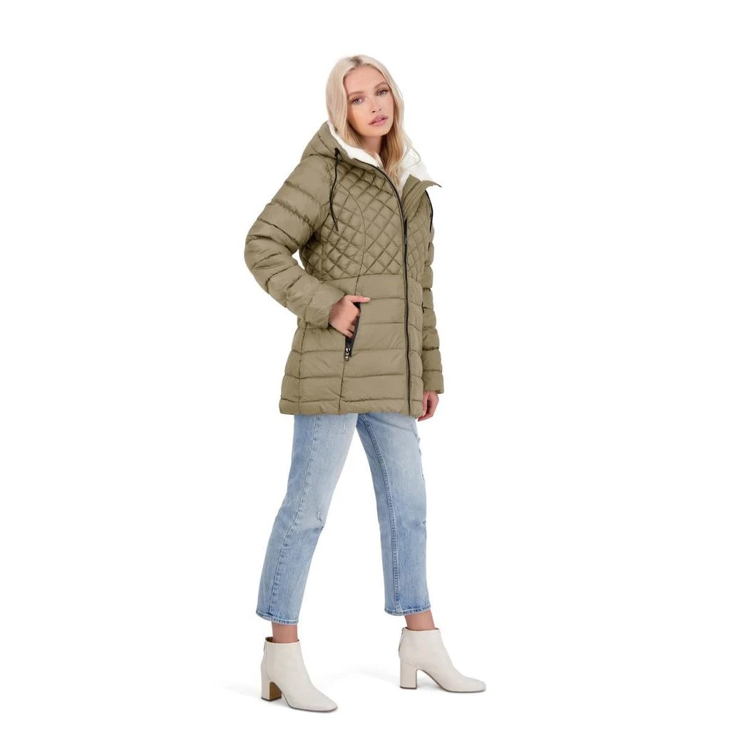 Steve Madden Cozy Lined Glacier Shield Womens Cozy Quilted Glacier Shield Coat 3