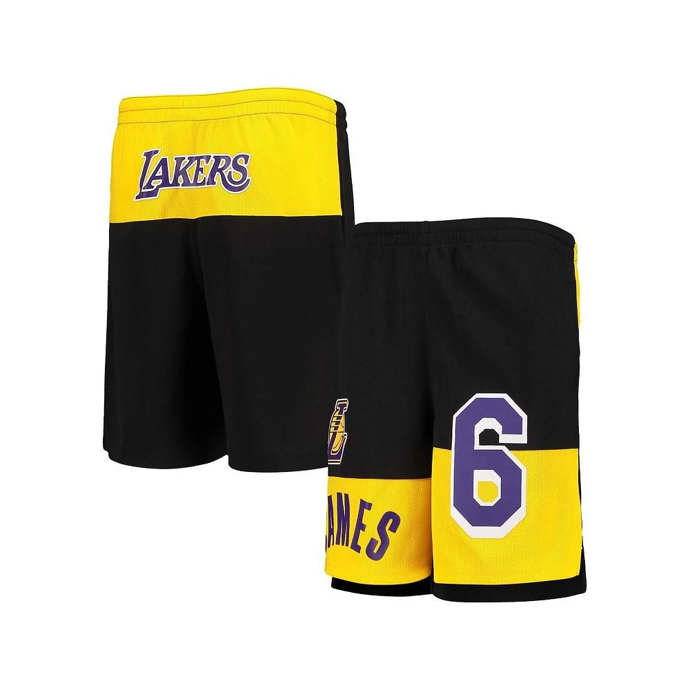 Outerstuff Big Boys LeBron James Black Los Angeles Lakers Pandemonium Name and Number Shorts 1