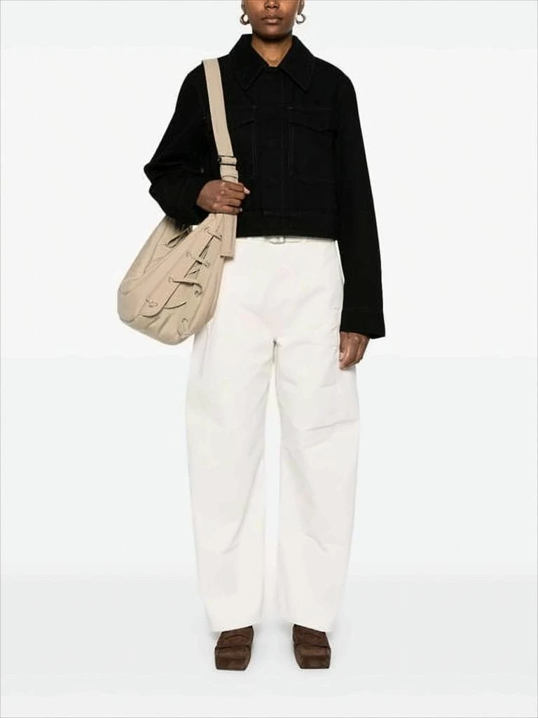 Lemaire Cropped Black Denim Jacket With Boxy Silhouette And Classic Collar 5