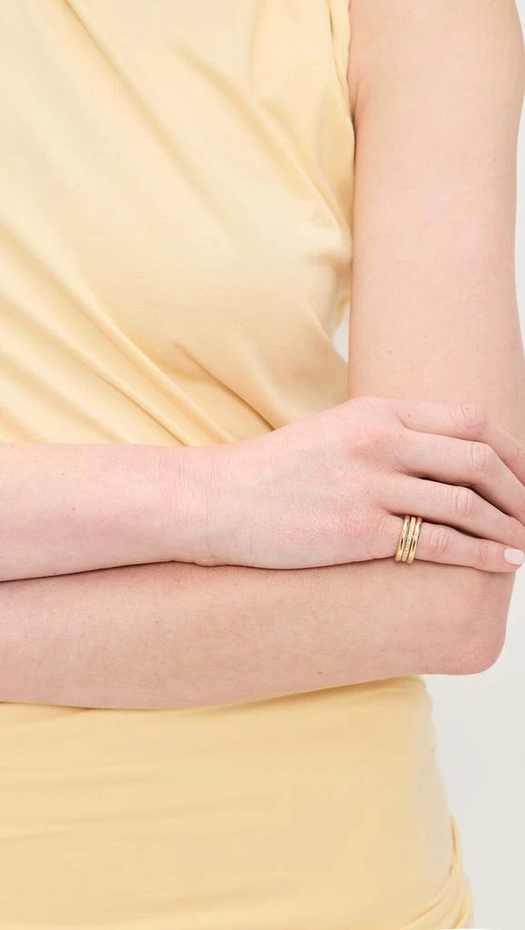 By Pariah Triple Gold Diamond Pink Ring Stack Set 2