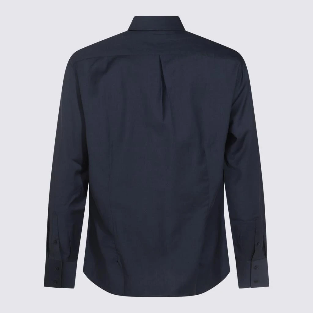 Brunello Cucinelli Brunello Cucinelli Blue Wool Shirt 2