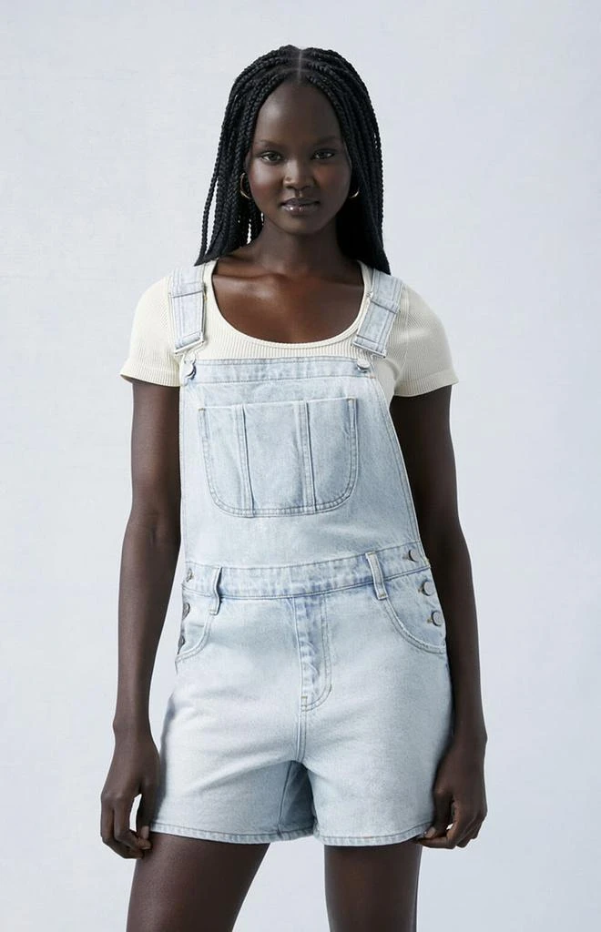 PacSun Eco Light Indigo Denim Short Overalls 1