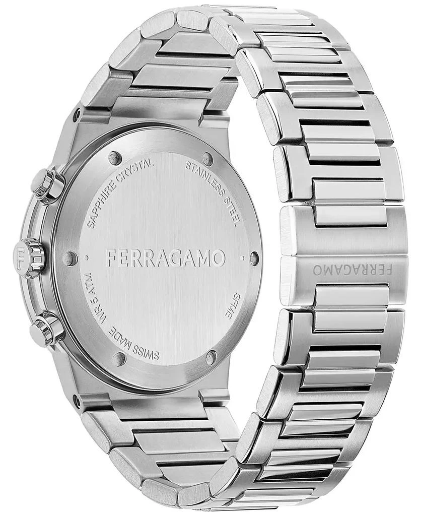 Salvatore Ferragamo Salvatore Men's Swiss Chronograph Silver-Tone Stainless Steel Bracelet Watch 41mm 3