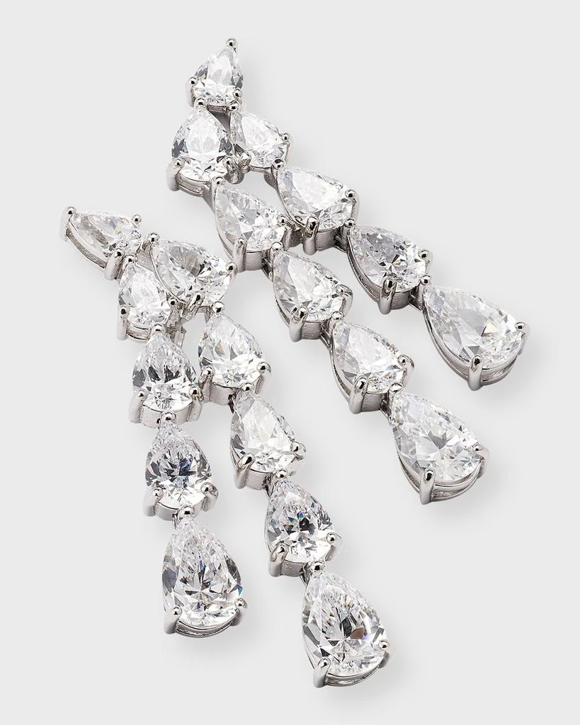 Golconda by Kenneth Jay Lane Double-Pear Cubic Zirconia Waterfall Drop Earrings 3