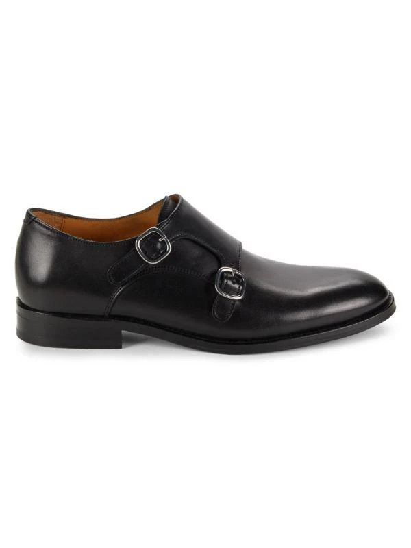 Saks Fifth Avenue Matthew Leather Double Monk Strap Shoes 1
