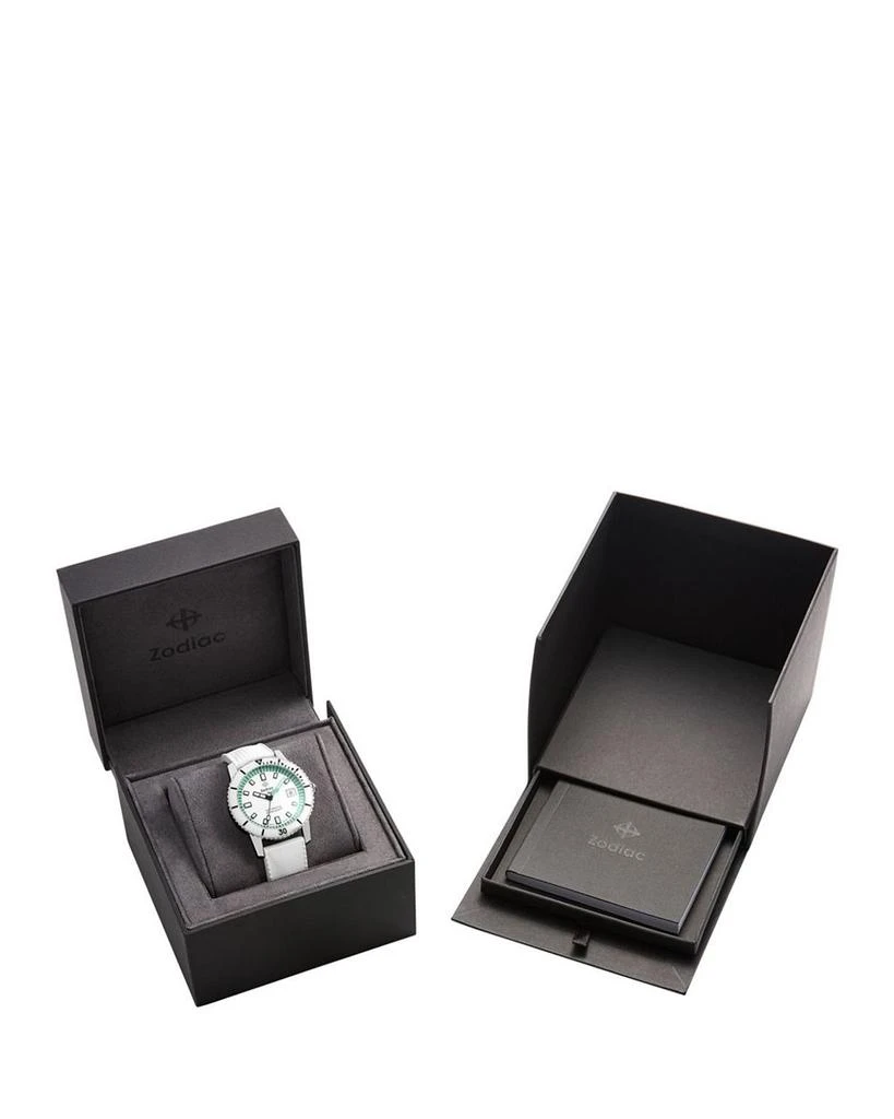 ZODIAC Compression Diver Automatic White Rubber Watch, 40mm 7