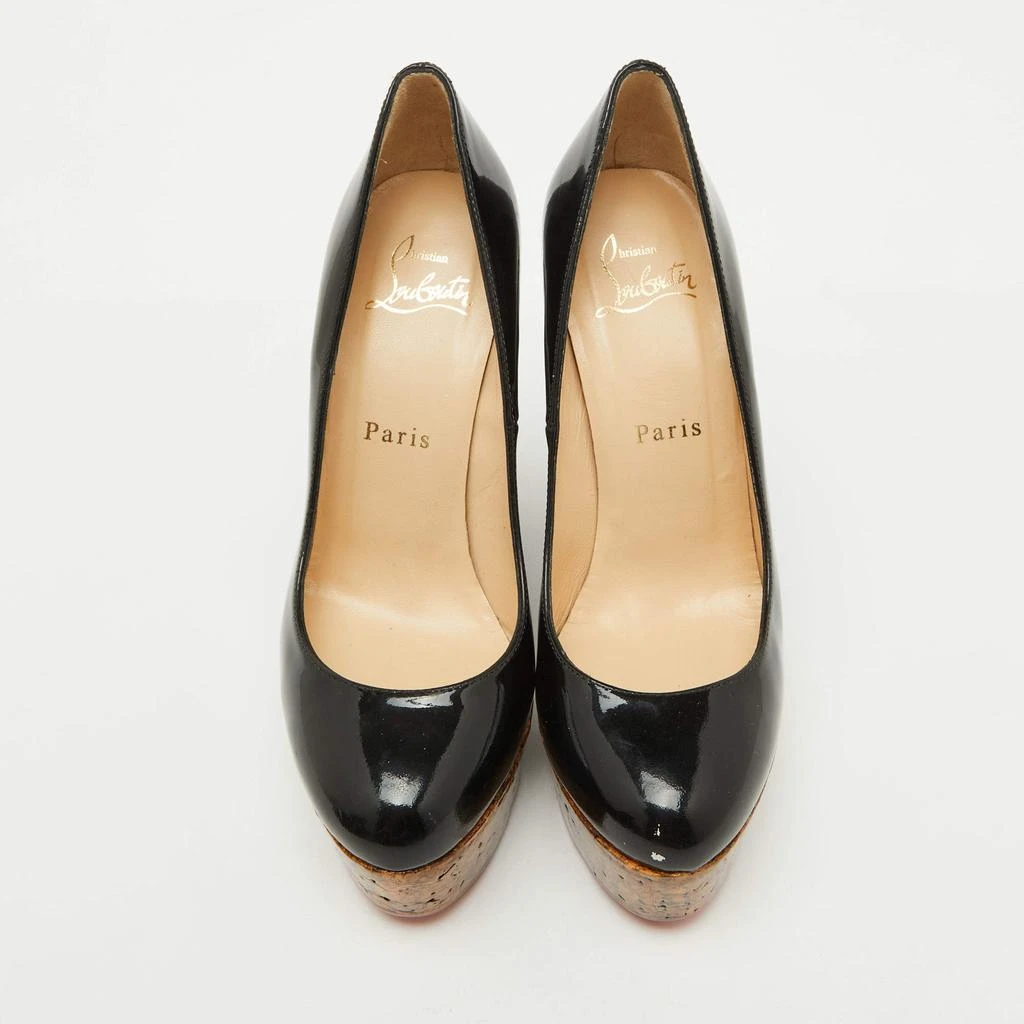 Christian Louboutin Christian Louboutin Black Patent Leather Cork Platform Wedge Pumps Size 36 3