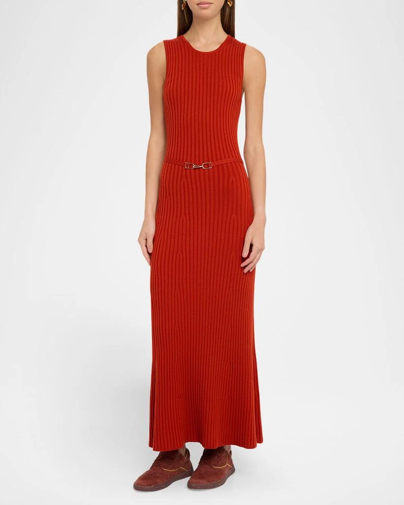 Gabriela Hearst Meier Belted Cashmere Rib Midi Dress 2