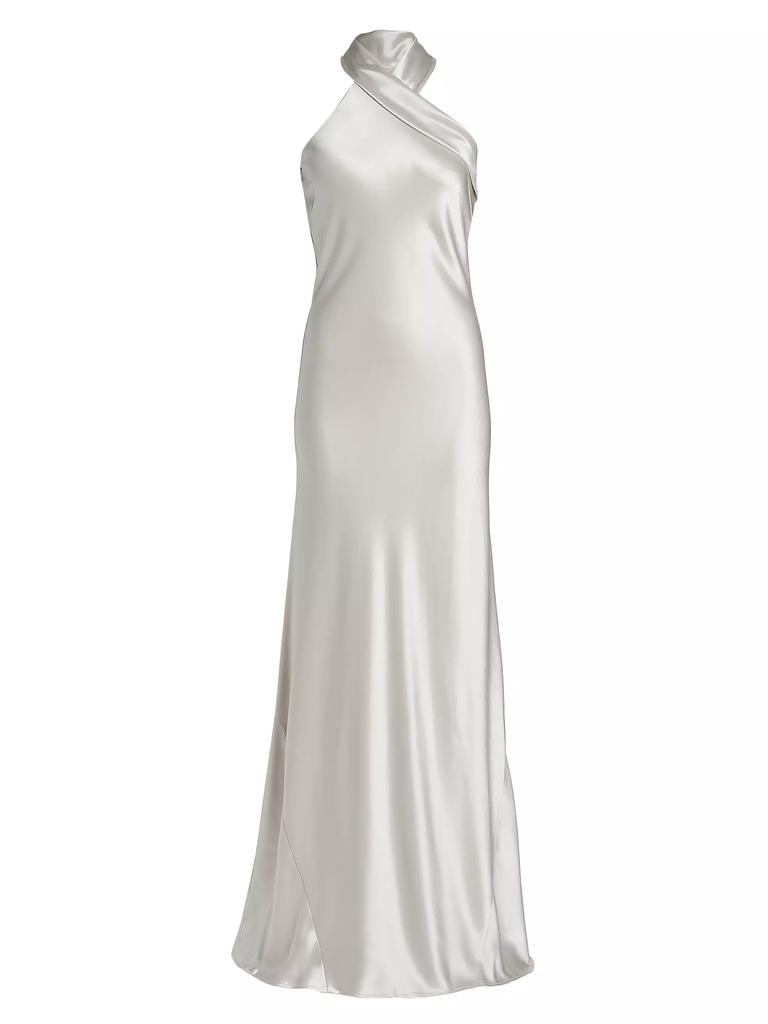 Galvan Pandora Asymmetrical Bias Cut Dress