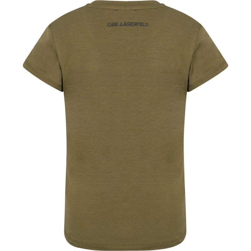 Karl Lagerfeld Paris Forever karl olive green t shirt 2