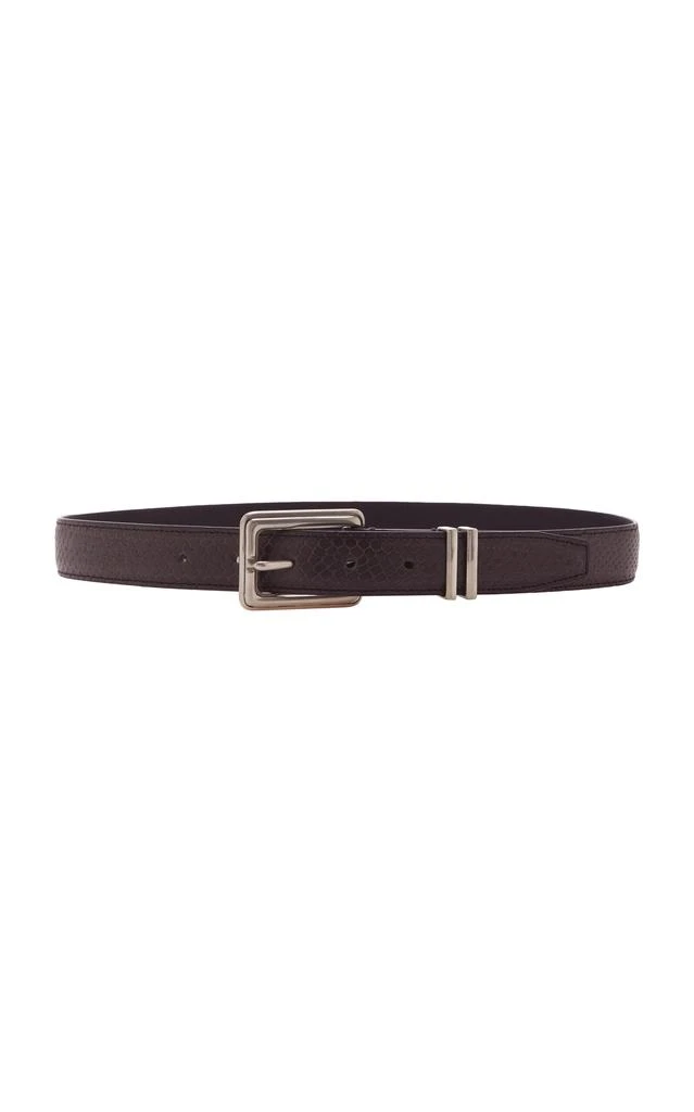 BEN-AMUN Ben-Amun - Exclusive Python-Effect Leather Belt - Brown - M - Moda Operandi 1