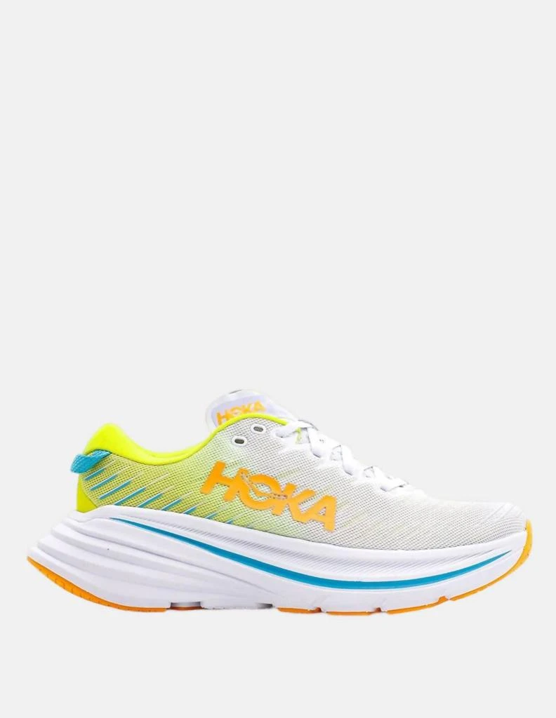 Hoka Women's Bondi X Running Shoes - B/medium Width In White/evening Primrose 1