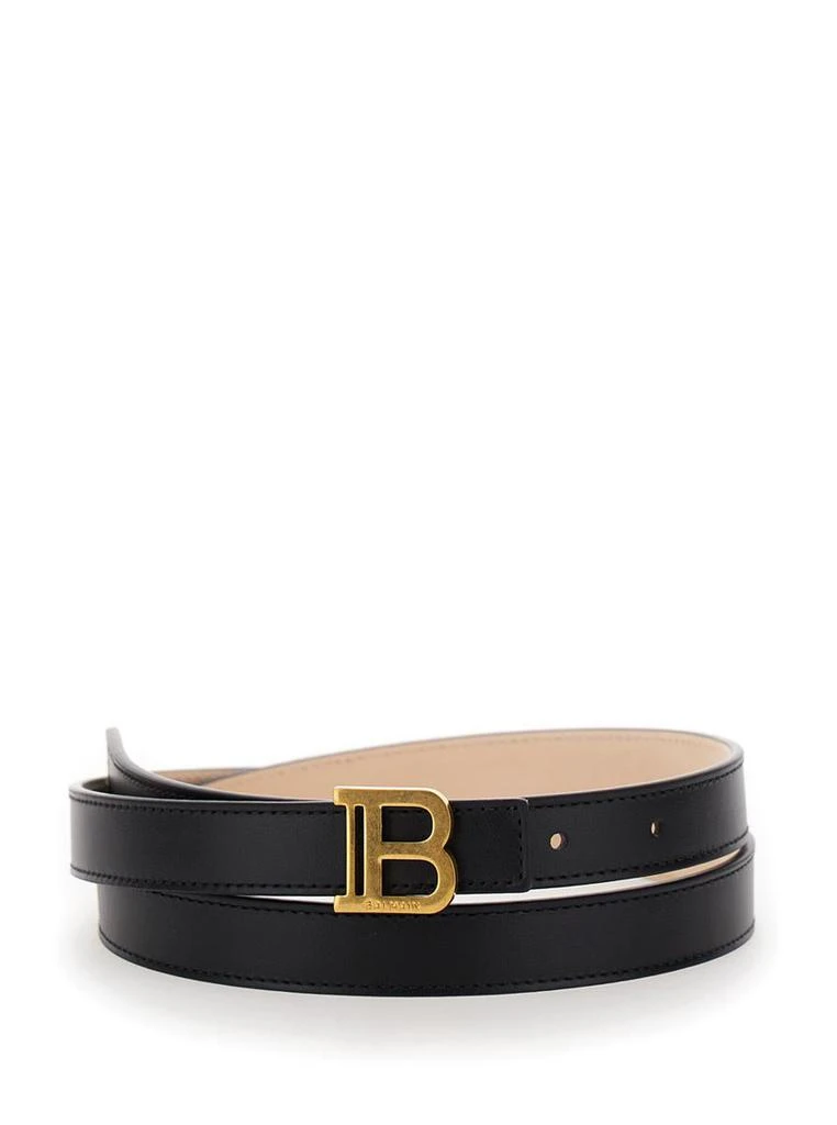 Balmain 'B Belt' Black Belt With B Buckle In Leather Woman 1