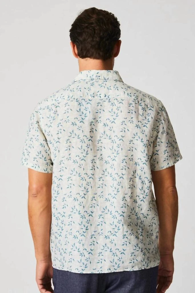 Billy Reid Short Sleeve Hatch Treme Block Shirt In Tropic Blue 2