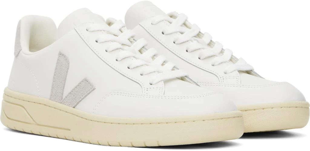 Veja White V-12 Leather Sneakers 4