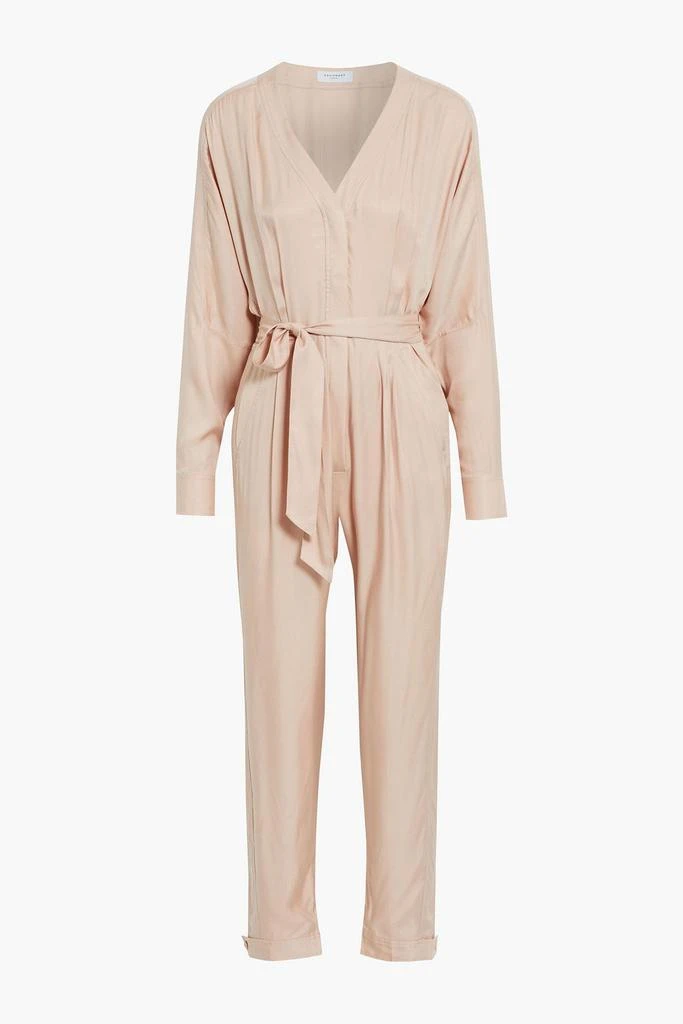 Equipment Pommine belted pleated satin jumpsuit 1
