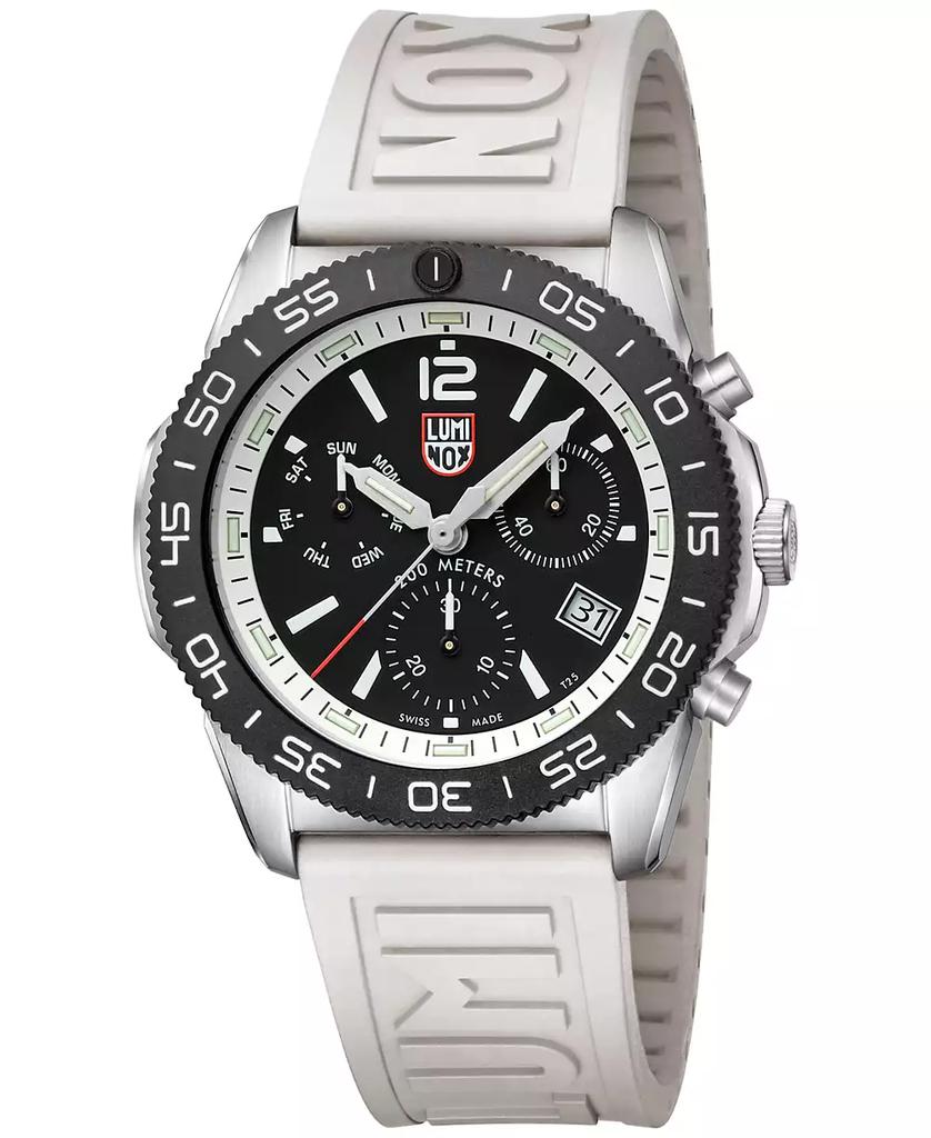 Luminox Men's Swiss Chronograph Pacific Diver White Rubber Strap Watch 44mm